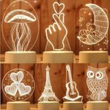 USB-Powered LED Table Lamp - Jellyfish / Owl / Moon / Guitar