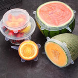 Silicone Food Covers - Cookware / Fruits / Bowl / Pot Reusable Stretch Lids - Set of 6 Pcs