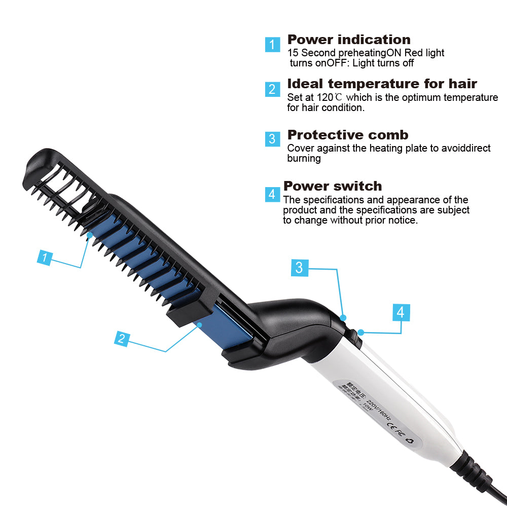 Multi-function Hair Straightener Comb Red Light Anti-Scald Hair
